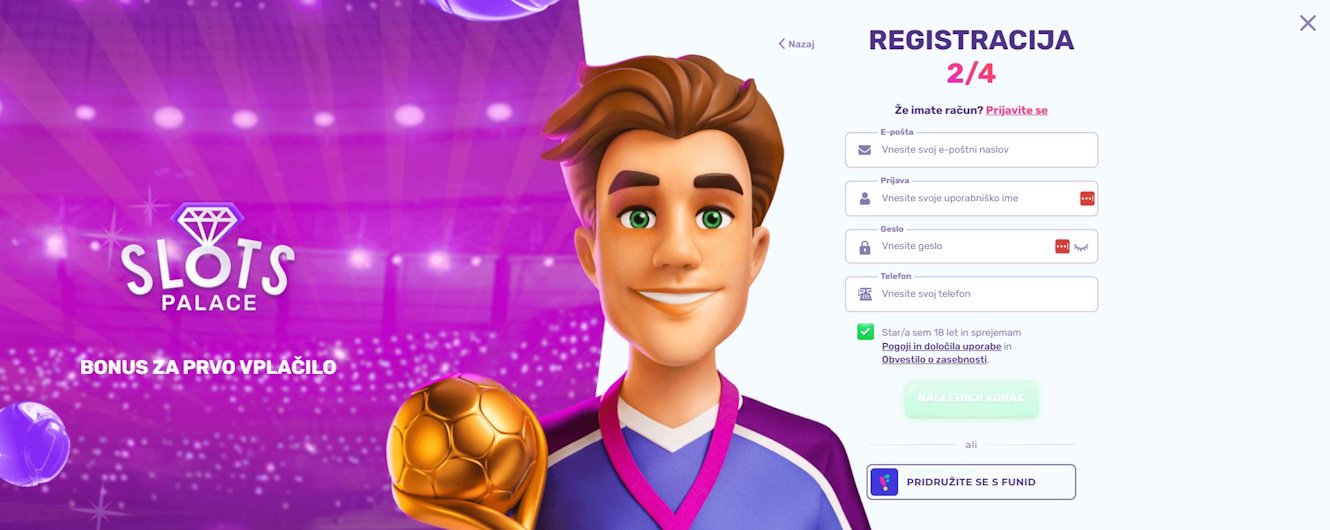 Slots Palace registracija
