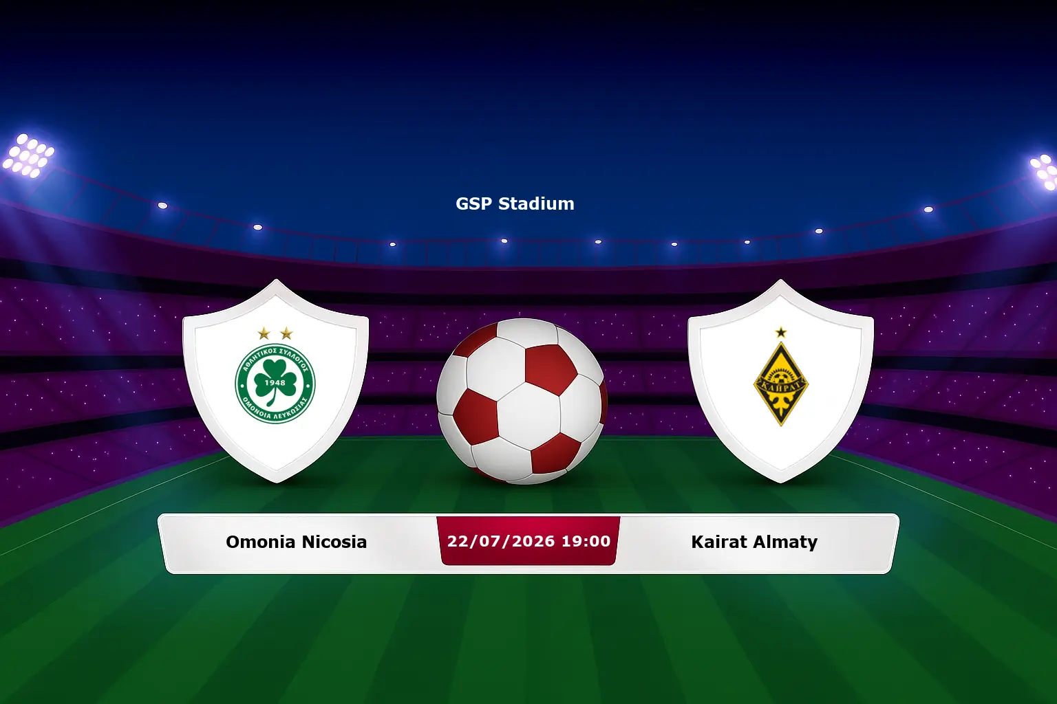 Omonia Nicosia vs Kairat Almaty 22.07.2026