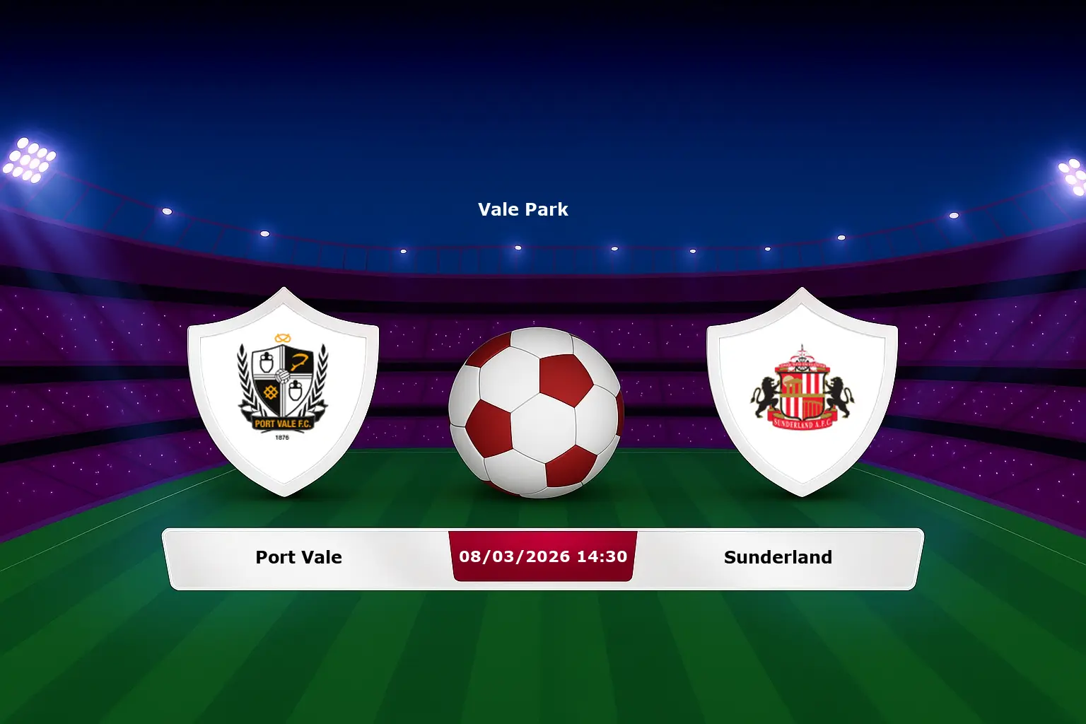 Port Vale vs Sunderland 08.03.2026