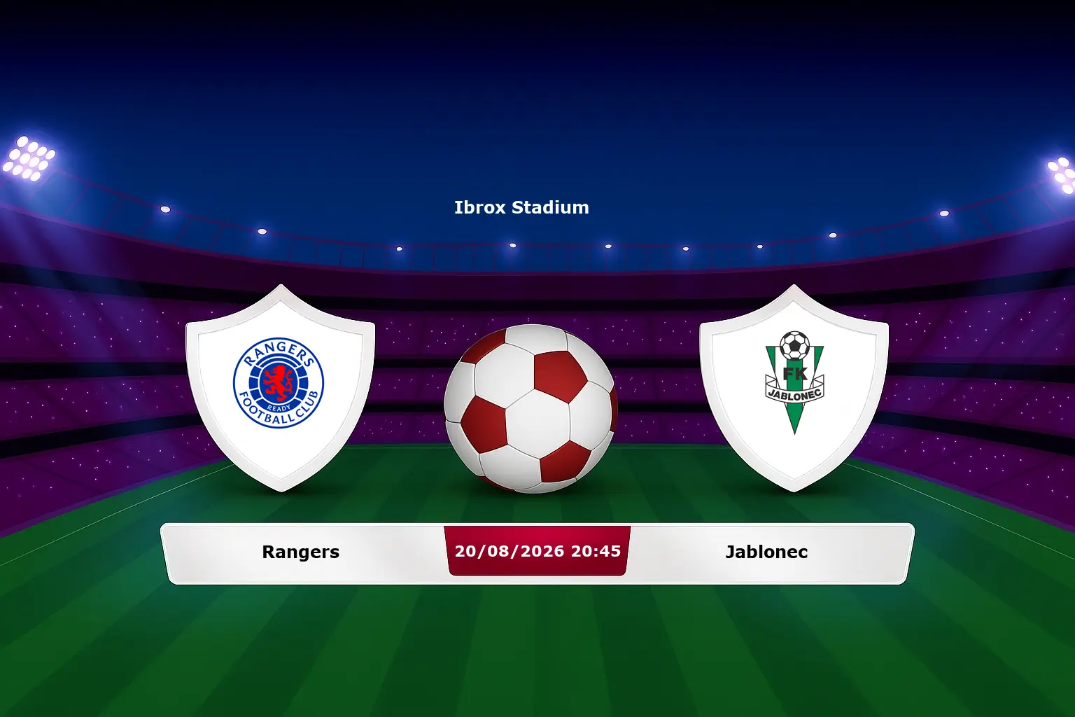 Rangers vs Jablonec 20.08.2026